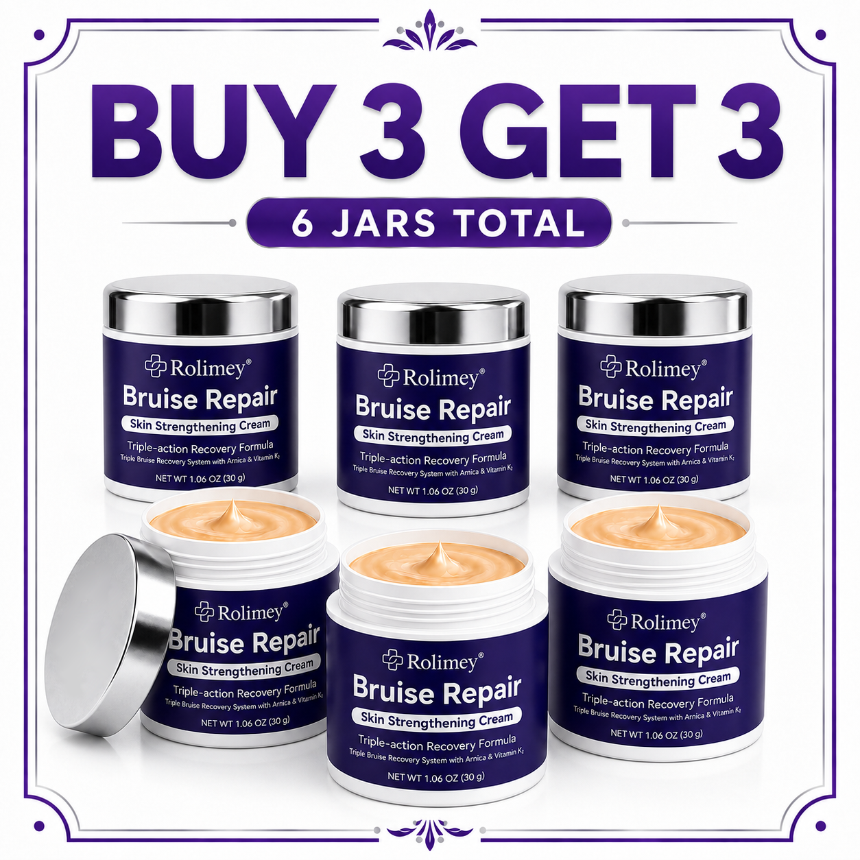 Rolimey® cream to repair bruises and strengthen the skin