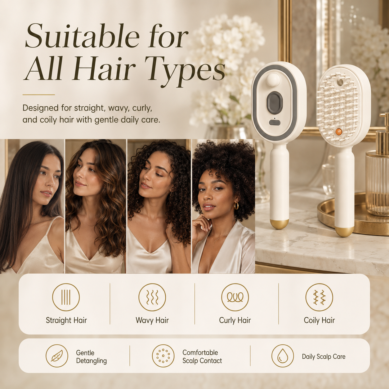 ⏳Last Day 50% OFF⏳-- 🙆‍♀️Spray Air Cushion Massage Comb Self-Cleaning Anti-Tangle Essential Oil Mist Hair Care Comb Anti-Static Volumizing Aromatherapy Comb Perfect Gift for Mom and Girlfriend