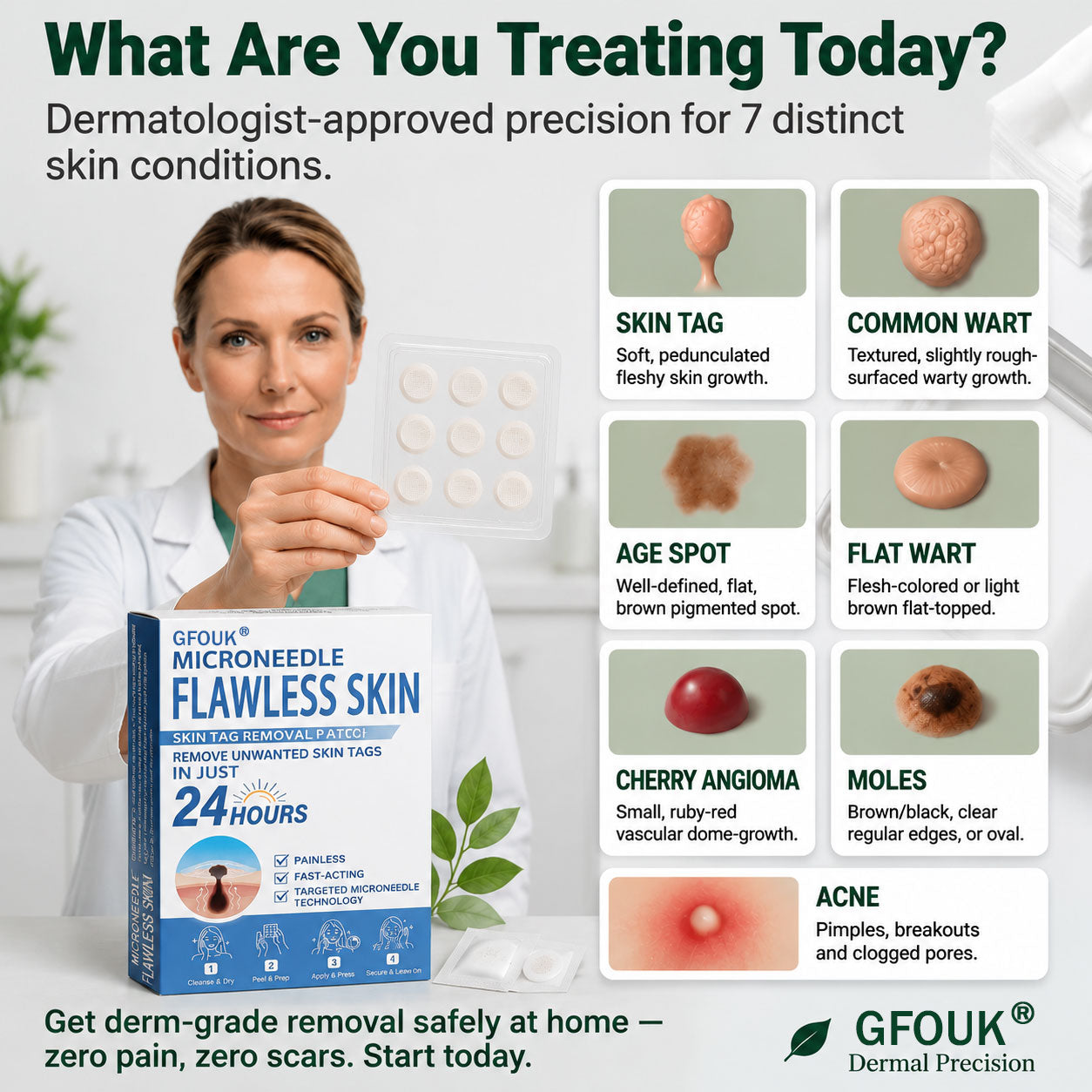 GFOUK® 🌿 𝐁𝐨𝐭𝐚𝐧𝐢𝐜𝐚𝐥 𝐌𝐢𝐜𝐫𝐨𝐧𝐞𝐞𝐝𝐥𝐞 𝐇𝐲𝐝𝐫𝐨𝐜𝐨𝐥𝐥𝐨𝐢𝐝 𝐏𝐚𝐭𝐜𝐡 (𝐅𝐨𝐫 𝐒𝐤𝐢𝐧 𝐓𝐚𝐠𝐬, 𝐒𝐦𝐚𝐥𝐥 𝐒𝐤𝐢𝐧 𝐆𝐫𝐨𝐰𝐭𝐡𝐬, 𝐖𝐚𝐫𝐭𝐬, 𝐌𝐨𝐥𝐞𝐬, 𝐀𝐠𝐞 𝐒𝐩𝐨𝐭𝐬 & 𝐏𝐢𝐠𝐦𝐞𝐧𝐭𝐚𝐭𝐢𝐨𝐧 𝐂𝐨𝐧𝐜𝐞𝐫𝐧𝐬)