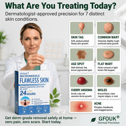 GFOUK® 🌿 𝐁𝐨𝐭𝐚𝐧𝐢𝐜𝐚𝐥 𝐌𝐢𝐜𝐫𝐨𝐧𝐞𝐞𝐝𝐥𝐞 𝐇𝐲𝐝𝐫𝐨𝐜𝐨𝐥𝐥𝐨𝐢𝐝 𝐏𝐚𝐭𝐜𝐡 (𝐅𝐨𝐫 𝐒𝐤𝐢𝐧 𝐓𝐚𝐠𝐬, 𝐒𝐦𝐚𝐥𝐥 𝐒𝐤𝐢𝐧 𝐆𝐫𝐨𝐰𝐭𝐡𝐬, 𝐖𝐚𝐫𝐭𝐬, 𝐌𝐨𝐥𝐞𝐬, 𝐀𝐠𝐞 𝐒𝐩𝐨𝐭𝐬 & 𝐏𝐢𝐠𝐦𝐞𝐧𝐭𝐚𝐭𝐢𝐨𝐧 𝐂𝐨𝐧𝐜𝐞𝐫𝐧𝐬)