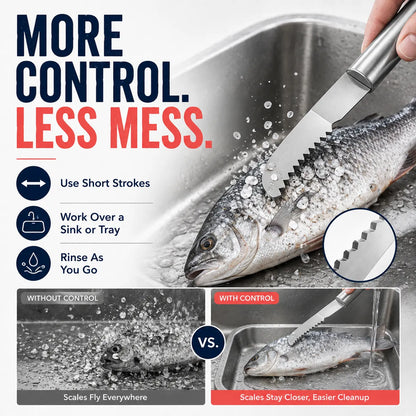 🔥Final 3 Hours: Buy 1, Get 3 FREE-Stainless Steel 3-in-1 Fish Cleaning Tool | Fish Maw Knife, Fish Scale Remover & Scraper for Kitchen