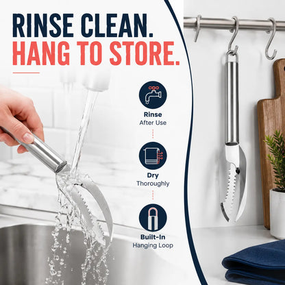 🔥Final 3 Hours: Buy 1, Get 3 FREE-Stainless Steel 3-in-1 Fish Cleaning Tool | Fish Maw Knife, Fish Scale Remover & Scraper for Kitchen