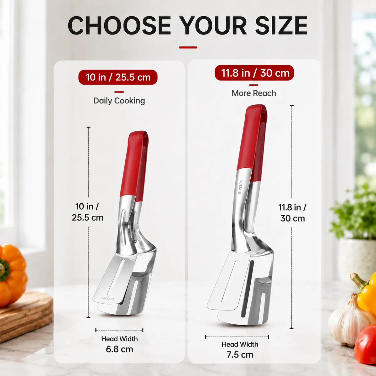 Multi-Functional Stainless Steel Steak Spatula Clamp, Kitchen Cooking Tongs for Fried Steak, Grill & Frying Pan Use