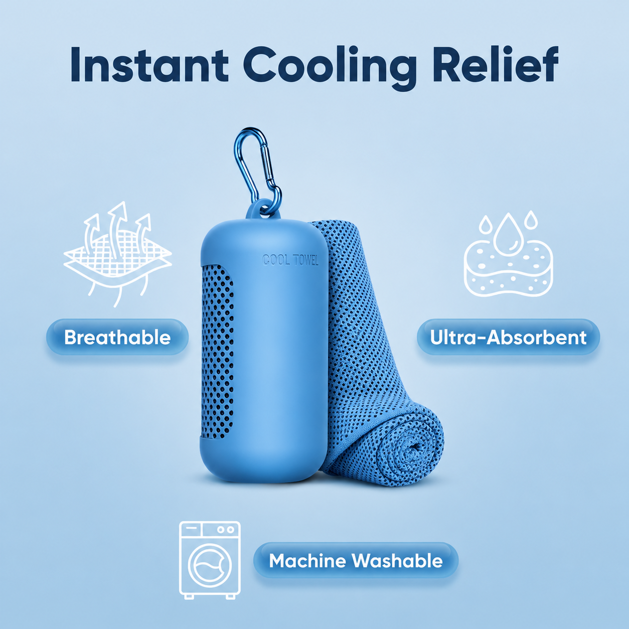 🏃❄️Cold Sweat Towel You Can Use Anywhere, Anytime! Reusable Soft Absorbent Cooling Portable