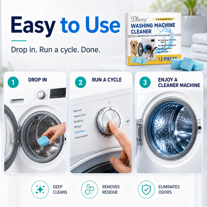 🐕 Pet-Friendly Washing Machine Cleaner Tablets – Deep Clean, Deodorize & Remove Hidden Buildup.