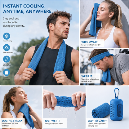 🏃❄️Cold Sweat Towel You Can Use Anywhere, Anytime! Reusable Soft Absorbent Cooling Portable