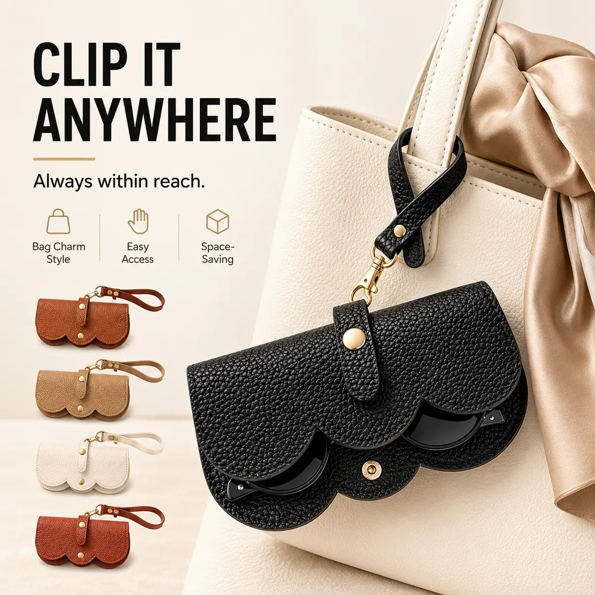 ⏳Last Day 50% OFF⏳-Clip-On Glasses Case – Slim Foldable Eyewear Pouch for Handbags👓