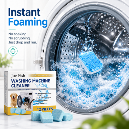 🔥Last Day 50% OFF🔥- Washing Machine Cleaner Tablets 12 pack pet safe eco friendly cleaning tablets neutralizes pet related odors deep cleans grime keeps washing machine fresh easy to use