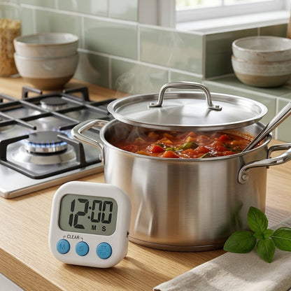 Yummolocosh Professional Digital Kitchen Timer - High-Precision Large LCD Display & Magnetic Back, Ideal for Cooking, Baking and Steaming