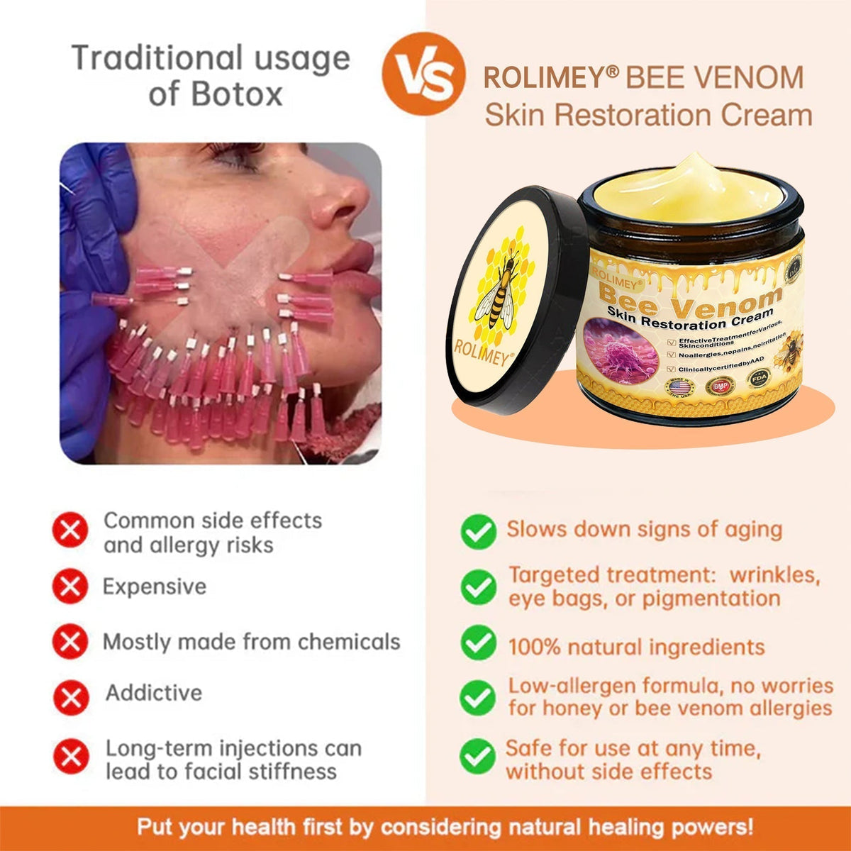 ☀️☀️Official Brand Shop丨Rolimey® 🐝Bee venom Pro Comprehensive Cream—Tightening for Skin Types