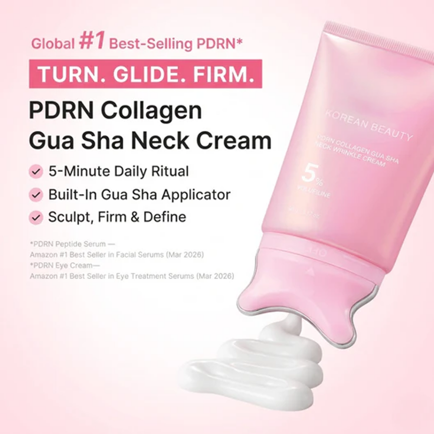 ✨ 5-Min Neck Lift Cream – PDRN Collagen Gua Sha, Firms Turkey Neck & Jawline