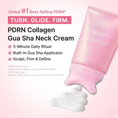 ✨ 5-Min Neck Lift Cream – PDRN Collagen Gua Sha, Firms Turkey Neck & Jawline