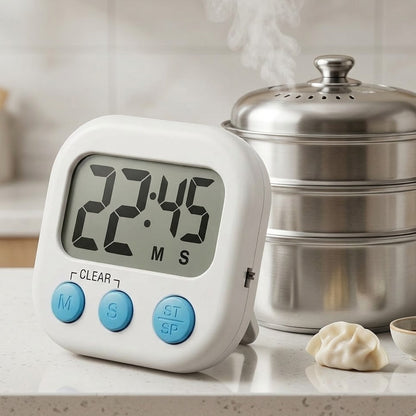 Yummolocosh Professional Digital Kitchen Timer - High-Precision Large LCD Display & Magnetic Back, Ideal for Cooking, Baking and Steaming