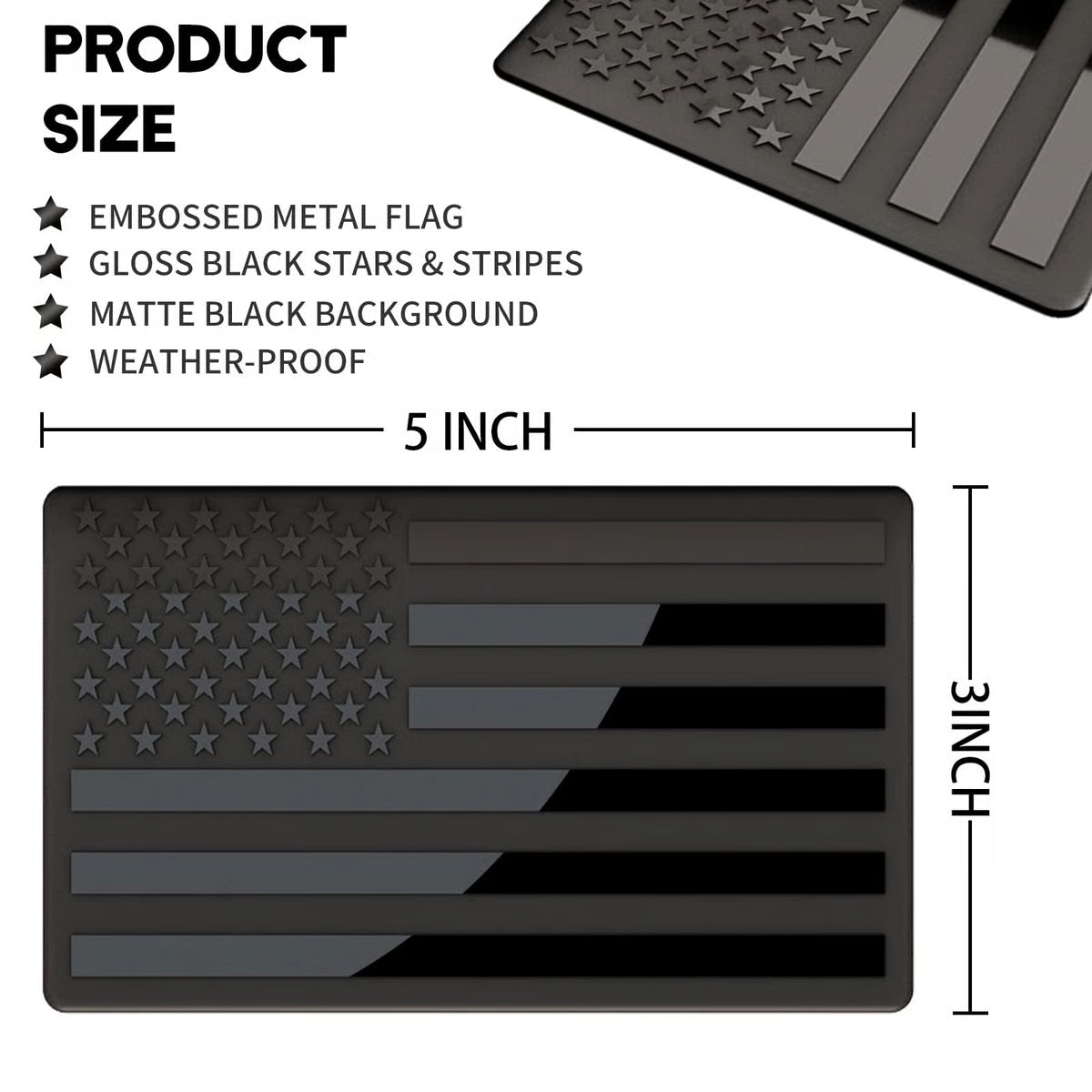 lainnovative® 3D American Flag Emblem Decal - Aluminum Alloy Material (Not Plastic)