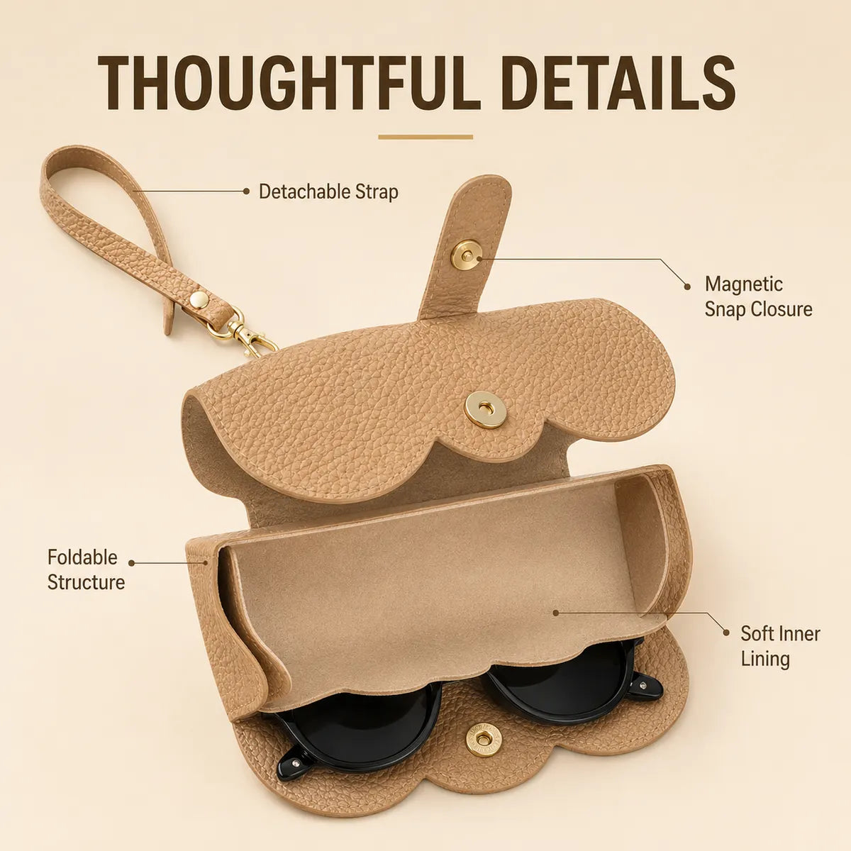 ⏳Last Day 50% OFF⏳-Clip-On Glasses Case – Slim Foldable Eyewear Pouch for Handbags👓