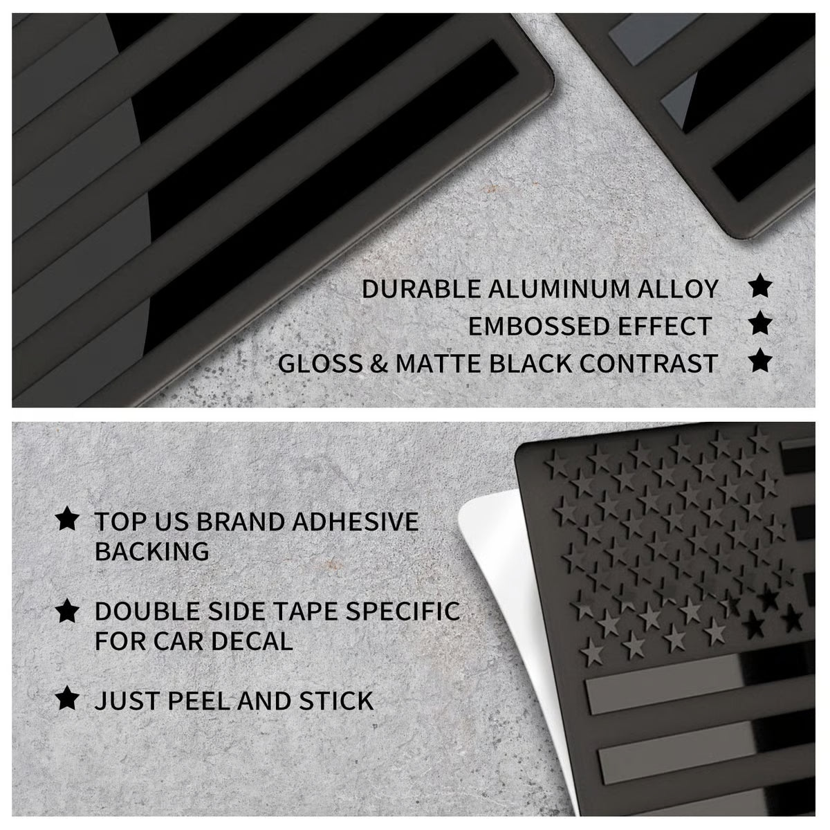 lainnovative® 3D American Flag Emblem Decal - Aluminum Alloy Material (Not Plastic)