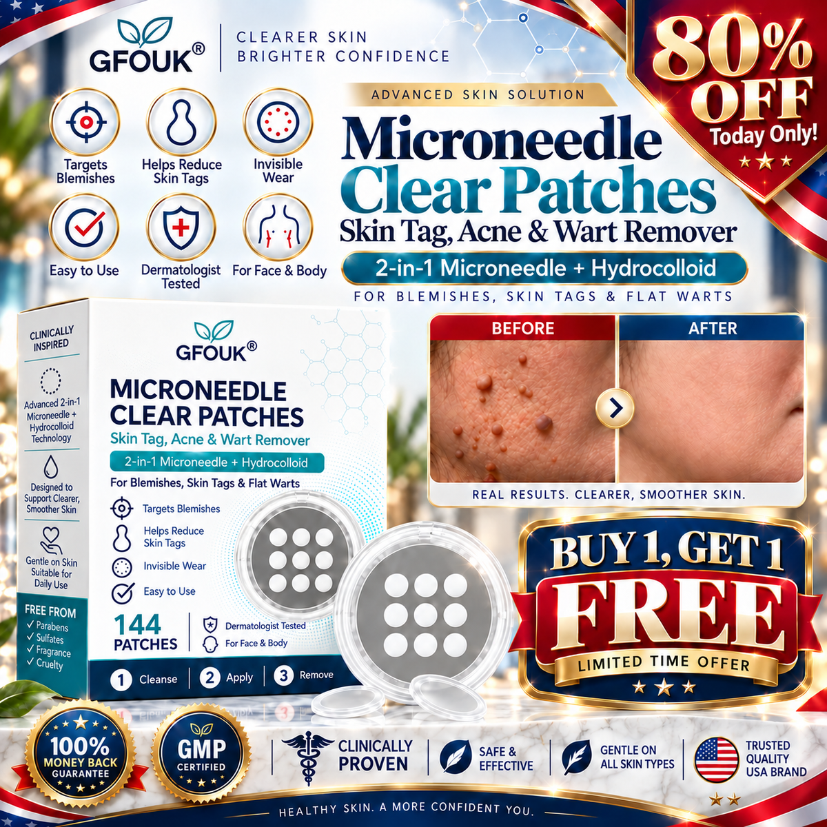 🔥 𝐎𝐟𝐟𝐢𝐜𝐢𝐚𝐥 𝐒𝐭𝐨𝐫𝐞 | GFOUK®  🍃𝐁𝐨𝐭𝐚𝐧𝐢𝐜𝐚𝐥 𝐌𝐢𝐜𝐫𝐨𝐧𝐞𝐞𝐝𝐥𝐞 𝐇𝐲𝐝𝐫𝐨𝐜𝐨𝐥𝐥𝐨𝐢𝐝 𝐏𝐚𝐭𝐜𝐡 (𝐅𝐨𝐫 𝐒𝐤𝐢𝐧 𝐓𝐚𝐠𝐬, 𝐒𝐦𝐚𝐥𝐥 𝐒𝐤𝐢𝐧 𝐆𝐫𝐨𝐰𝐭𝐡𝐬, 𝐖𝐚𝐫𝐭𝐬, 𝐌𝐨𝐥𝐞𝐬, 𝐀𝐠𝐞 𝐒𝐩𝐨𝐭𝐬 & 𝐏𝐢𝐠𝐦𝐞𝐧𝐭𝐚𝐭𝐢𝐨𝐧 𝐂𝐨𝐧𝐜𝐞𝐫𝐧𝐬)