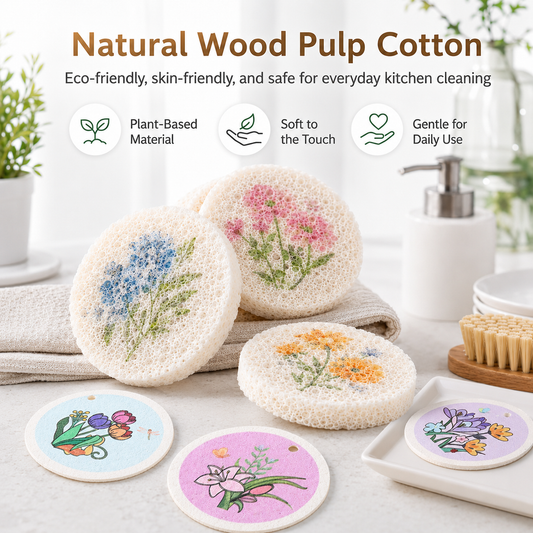 Wood-Based Eco-Friendly Cellulose Scrubber Pads