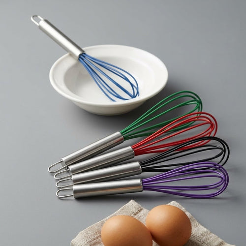 Yummolocosh Manual Egg Whisk: High-Performance Multi-Color Balloon Beater with Ergonomic Stainless Steel Handle for Professional Baking