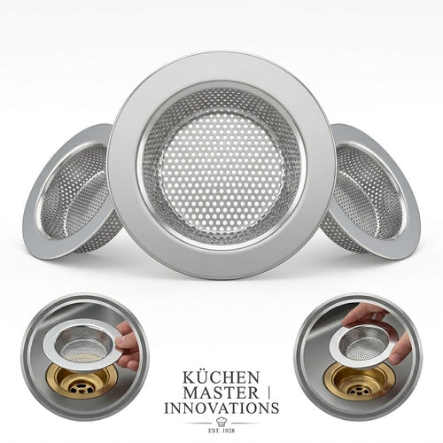 Yummolocosh Series Sink Strainer: High-Density Micro-Perforated Mesh Drain Filter - Professional Grade Stainless Steel with Polished Mirror Finish