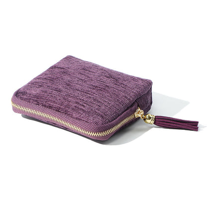 🔥Final 3 Hours: Buy More Save More - Jewelry Zippered Pocket Case Travel Jewelry Bag Portable Organizer with Satin 5 Divided Compartments, Tassel Zipper, Modern Dustproof Durable Home Organizer, Ideal Gift for Her, Jewelry Boxes
