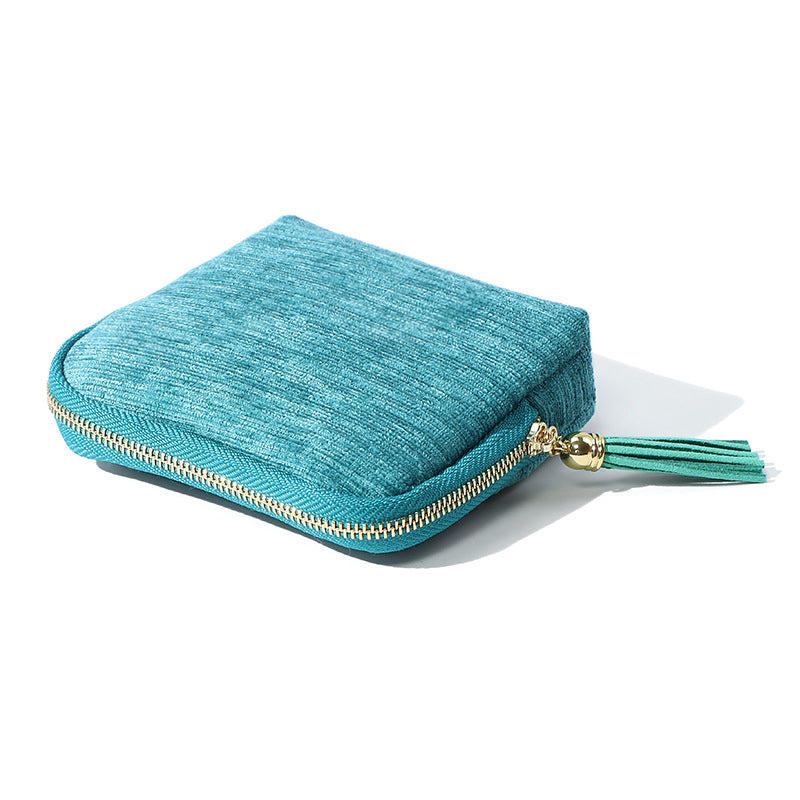 🔥Final 3 Hours: Buy More Save More - Jewelry Zippered Pocket Case Travel Jewelry Bag Portable Organizer with Satin 5 Divided Compartments, Tassel Zipper, Modern Dustproof Durable Home Organizer, Ideal Gift for Her, Jewelry Boxes