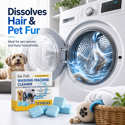 🔥Last Day 50% OFF🔥- Washing Machine Cleaner Tablets 12 pack pet safe eco friendly cleaning tablets neutralizes pet related odors deep cleans grime keeps washing machine fresh easy to use