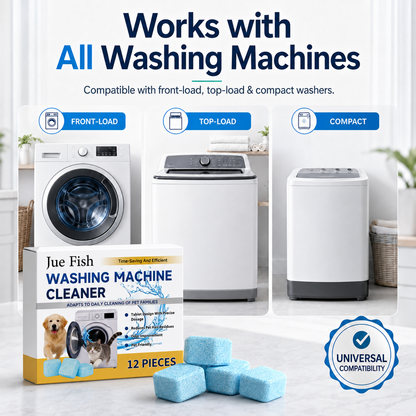 🔥Last Day 50% OFF🔥- Washing Machine Cleaner Tablets 12 pack pet safe eco friendly cleaning tablets neutralizes pet related odors deep cleans grime keeps washing machine fresh easy to use