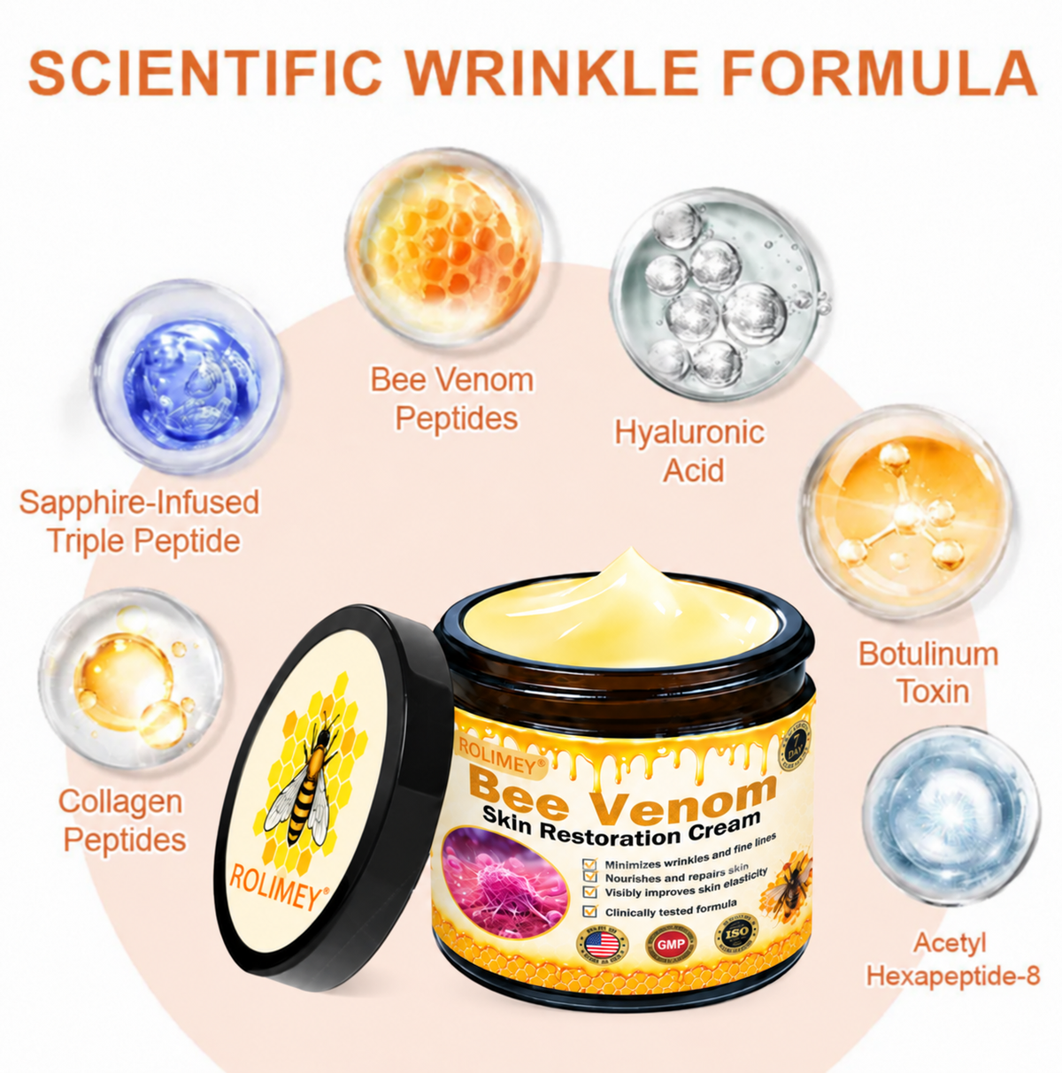 🌟Official Brand Shop丨Rolimey® 🐝Bee venom Pro Comprehensive Cream—Tightening for Skin Types